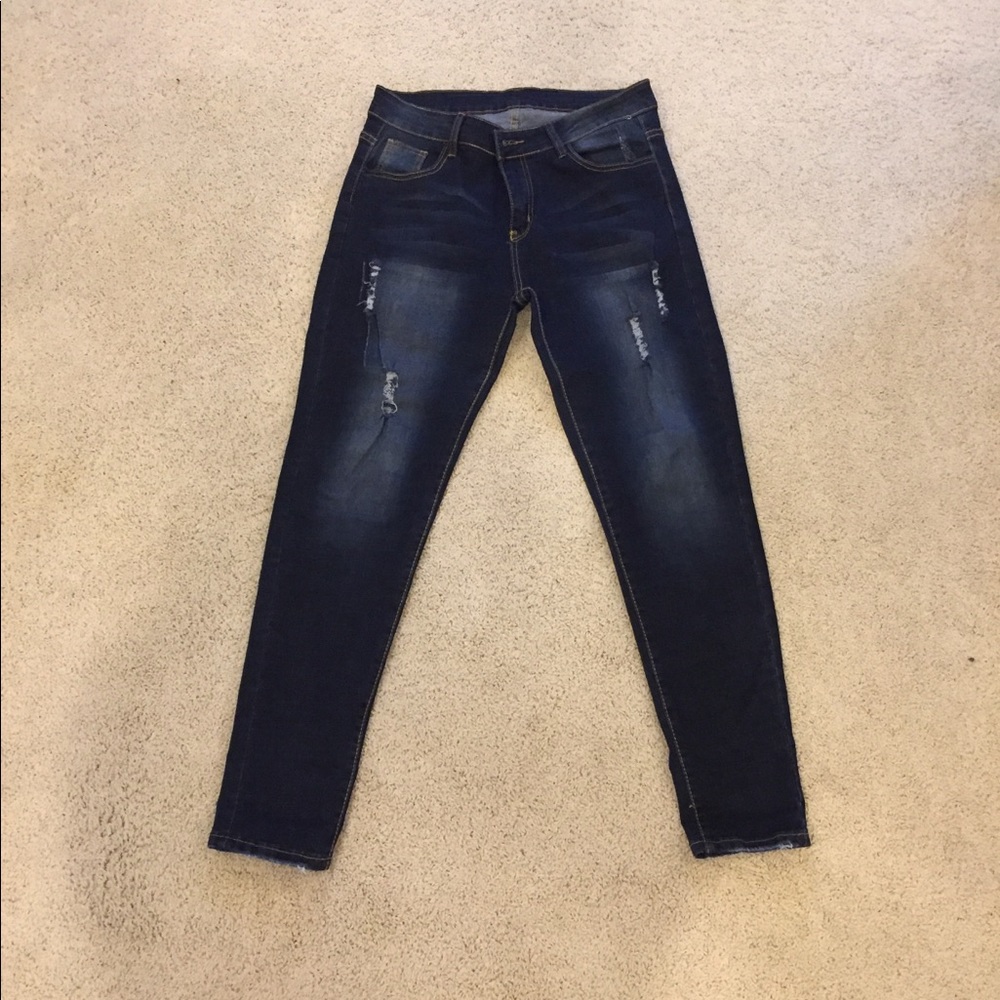 Slightly distressed jeans